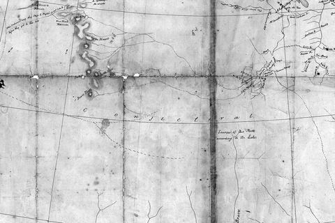 Nicholas King's 1803 manuscript map, the middle of the continent labelled Conjectural.